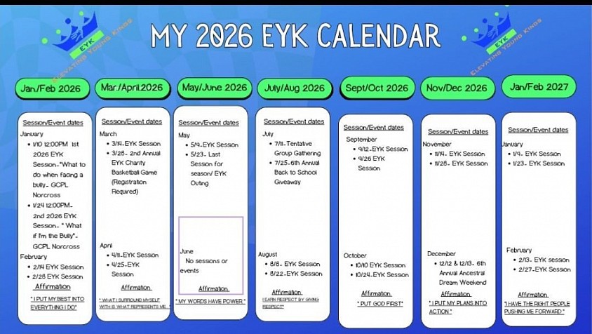 EYK Session Calendar